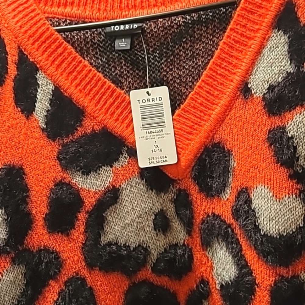 Torrid leopard print slouchy tunic